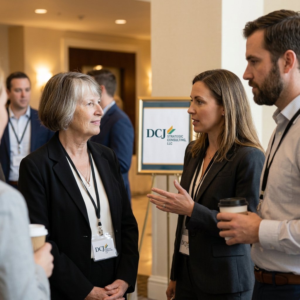Dee Jones networking at a conference event