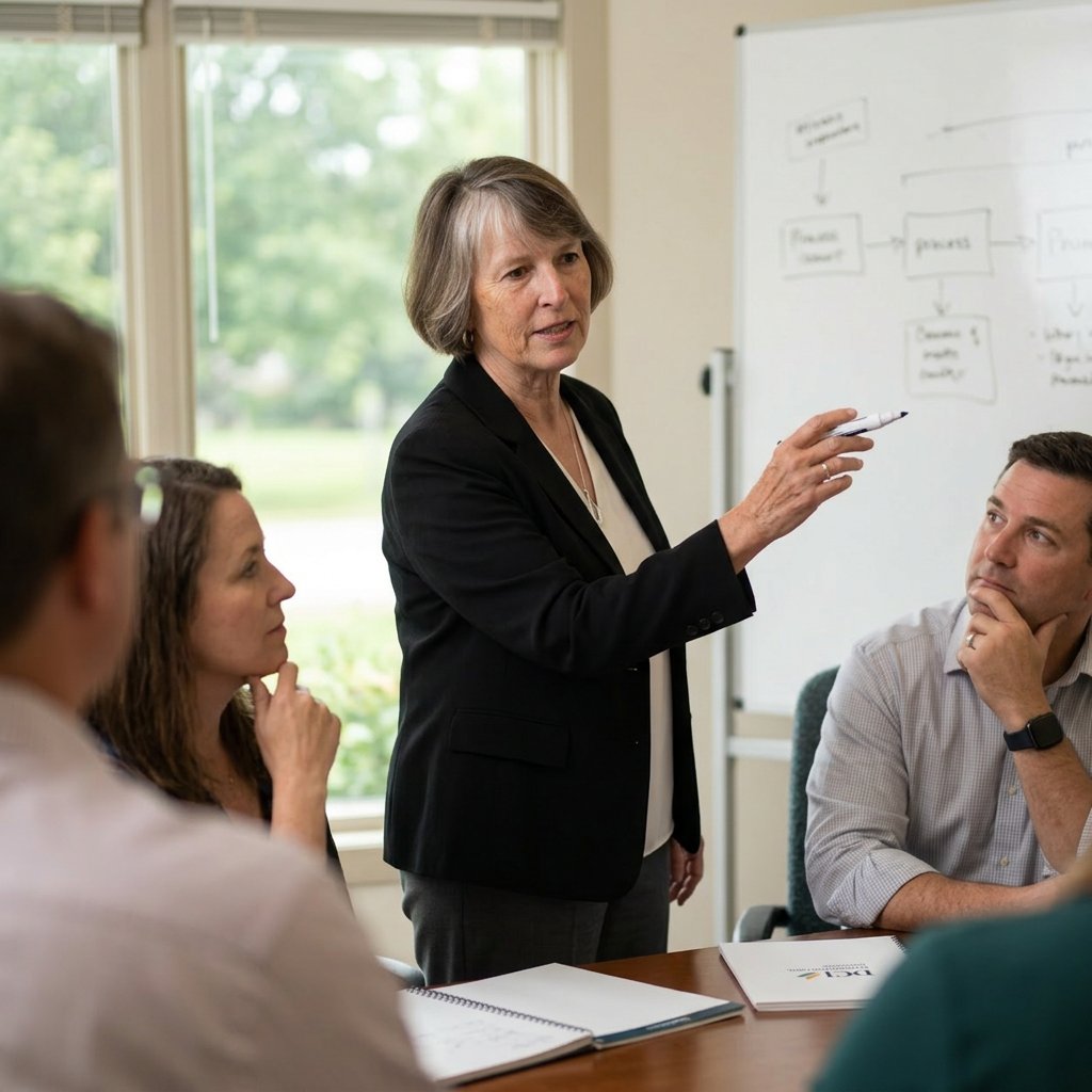 Dee Jones leading a training session